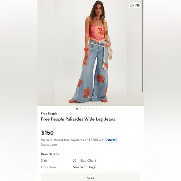 Free People Palisades Wide Leg Jeans - Picture 7 of 7